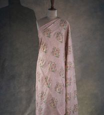 Baby Pink Tussar Embroidery Silk Saree3