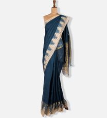 Blue Tussar Saree1