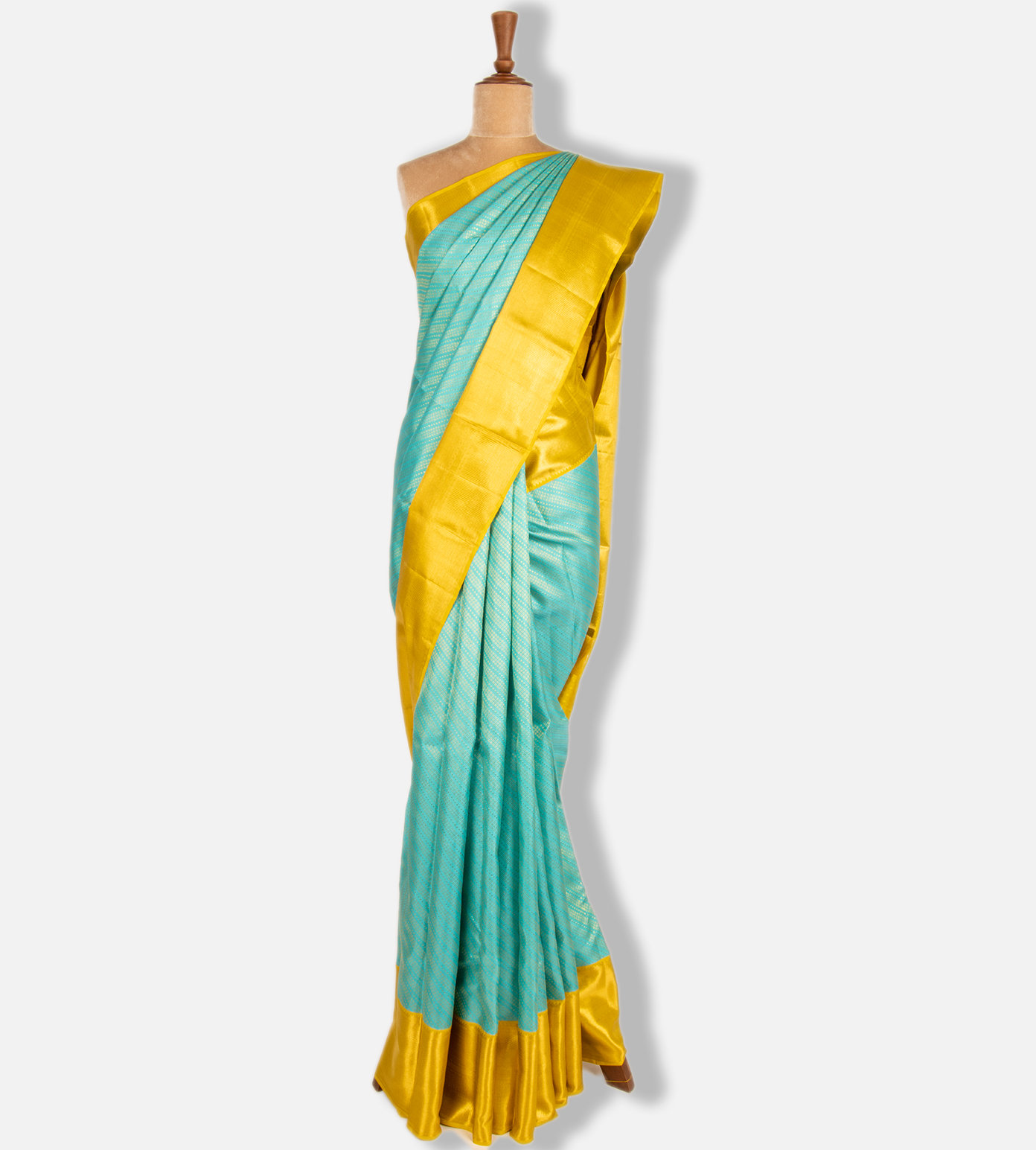 Turquoise Blue Kanchipuram Silk Saree