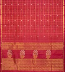 Vermillion Red Kanchipuram Silk Saree3