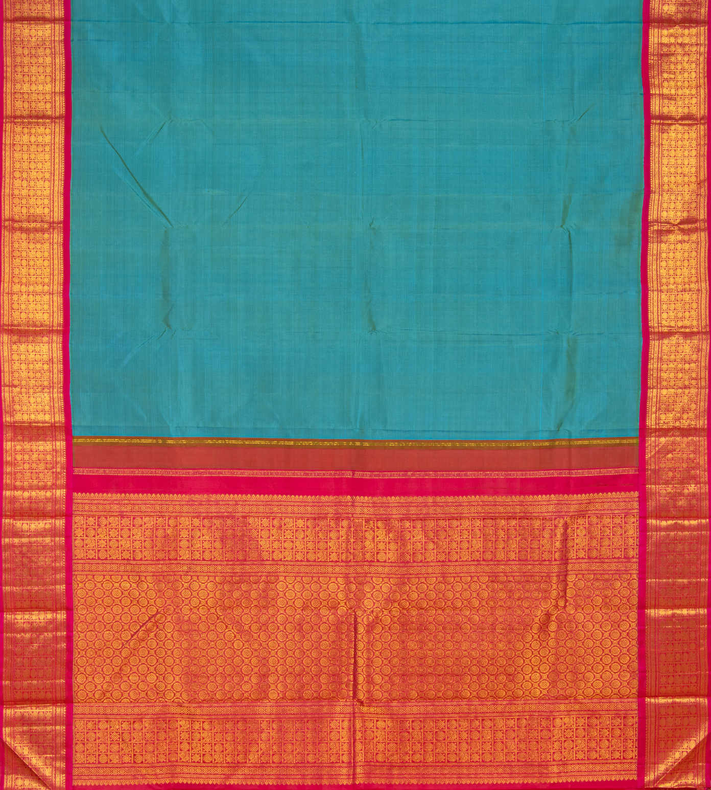 Peacock Blue Kanchipuram Silk Saree3