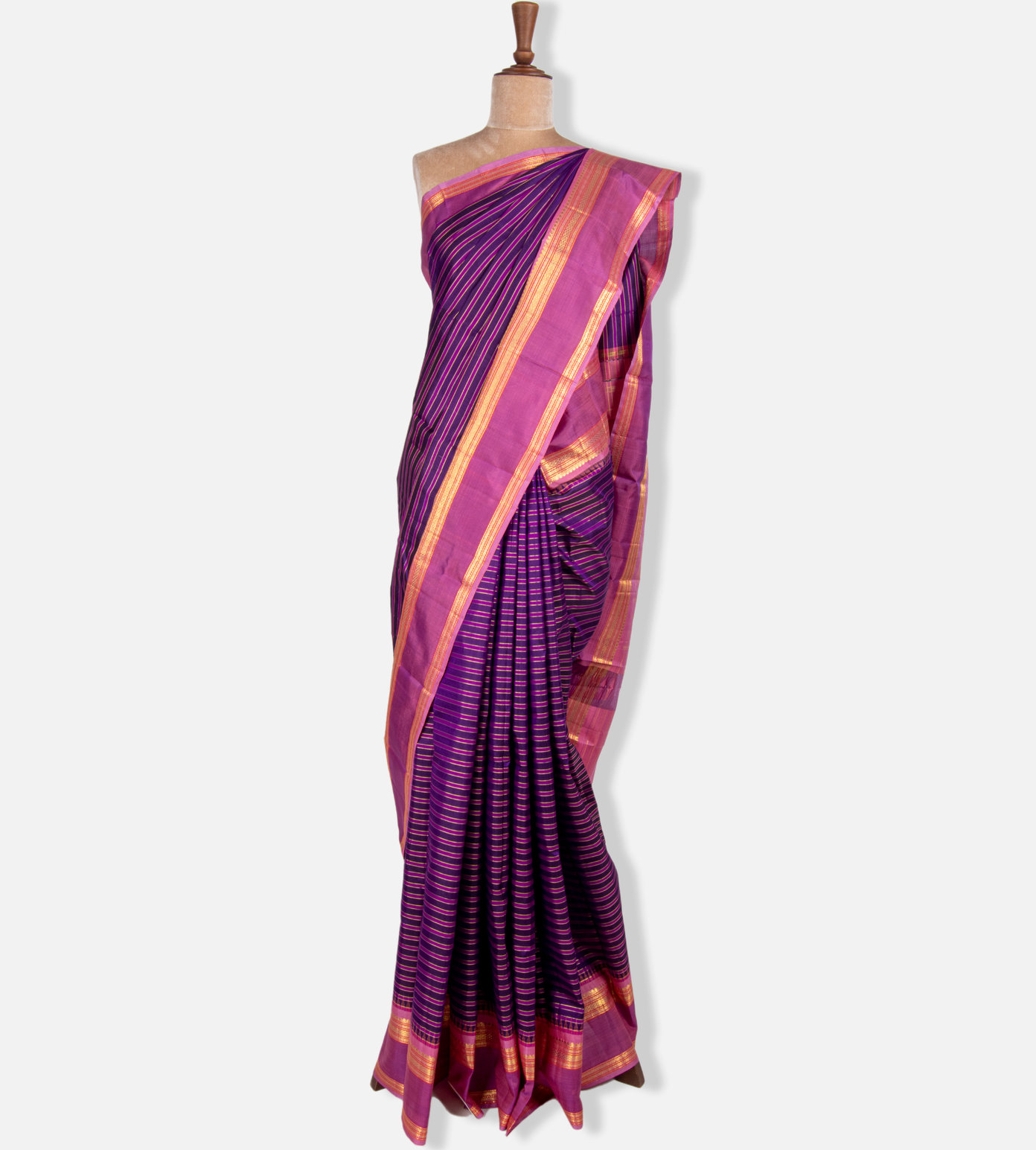 Purple Kanchipuram Silk Saree