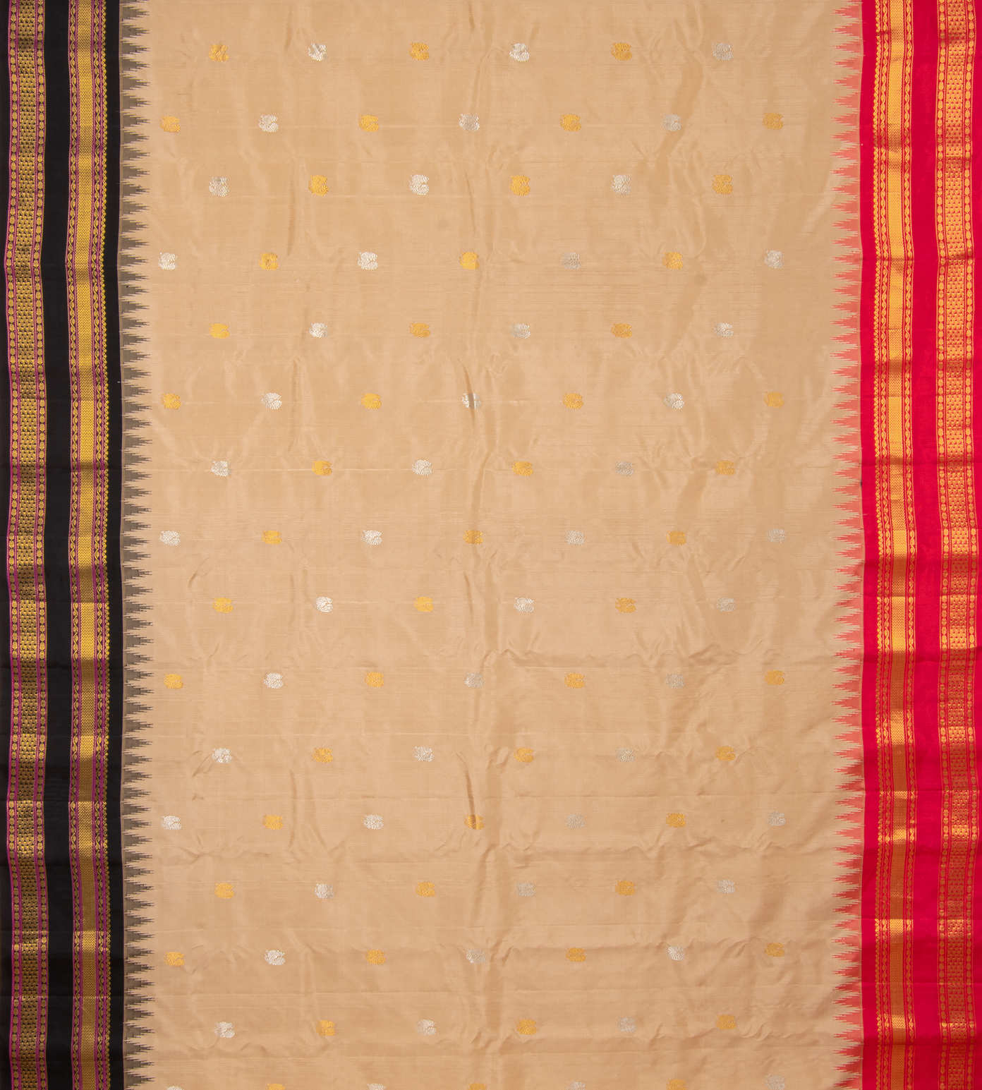 Beige Gadwal Silk Saree