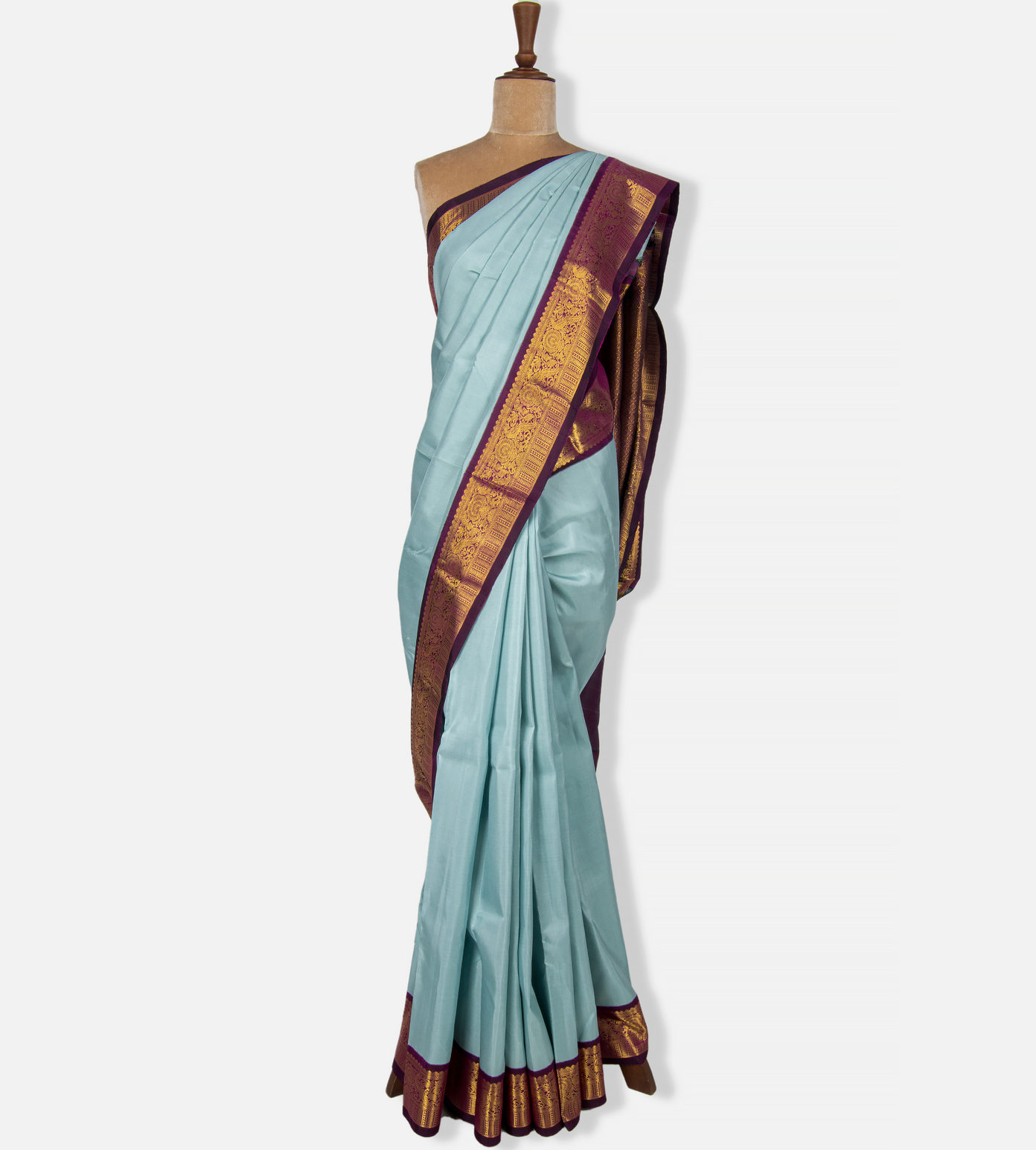 Pastel Blue Kanchipuram Silk Saree