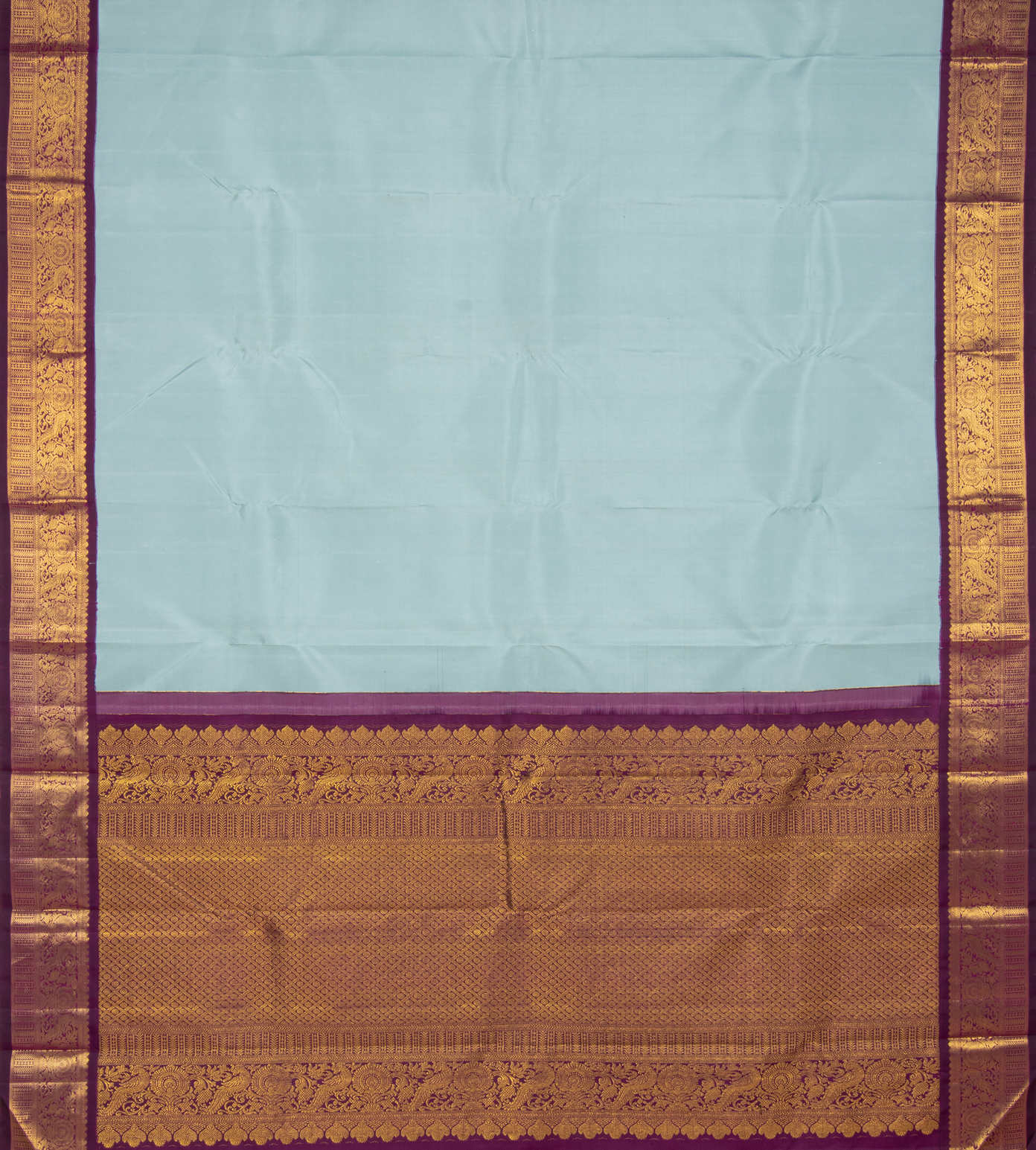 Pastel Blue Kanchipuram Silk Saree