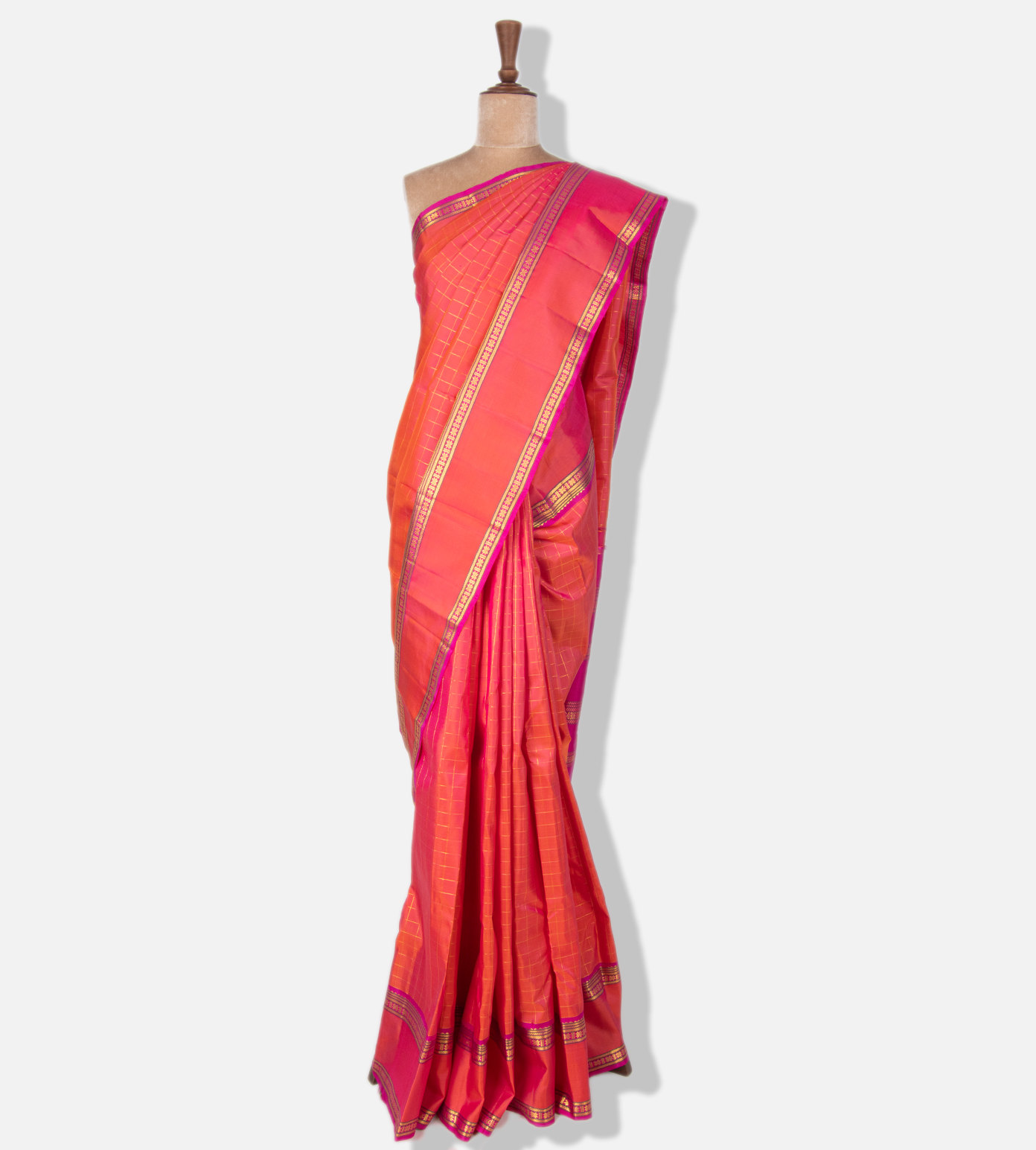 Mild Red Kanchipuram Silk Saree 