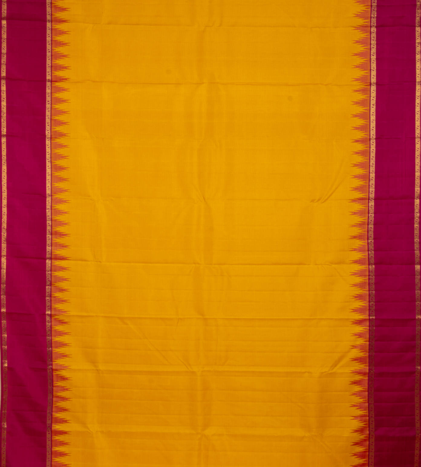 Yellow Kanchipuram Silk Saree2