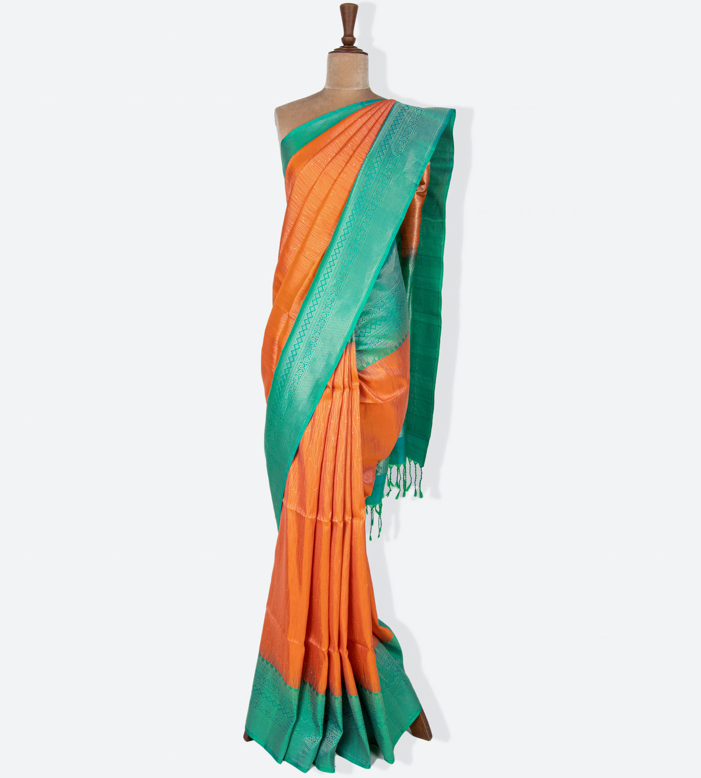 Orangish Pink Soft Silk Saree1