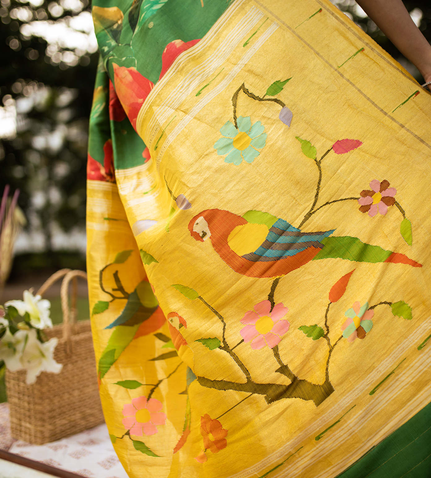 Green Paithani Silk Saree3