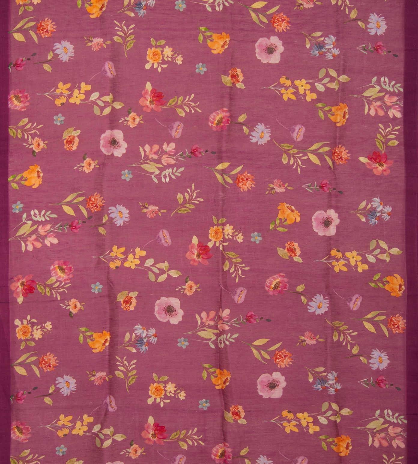 Deep Pink Linen Saree2