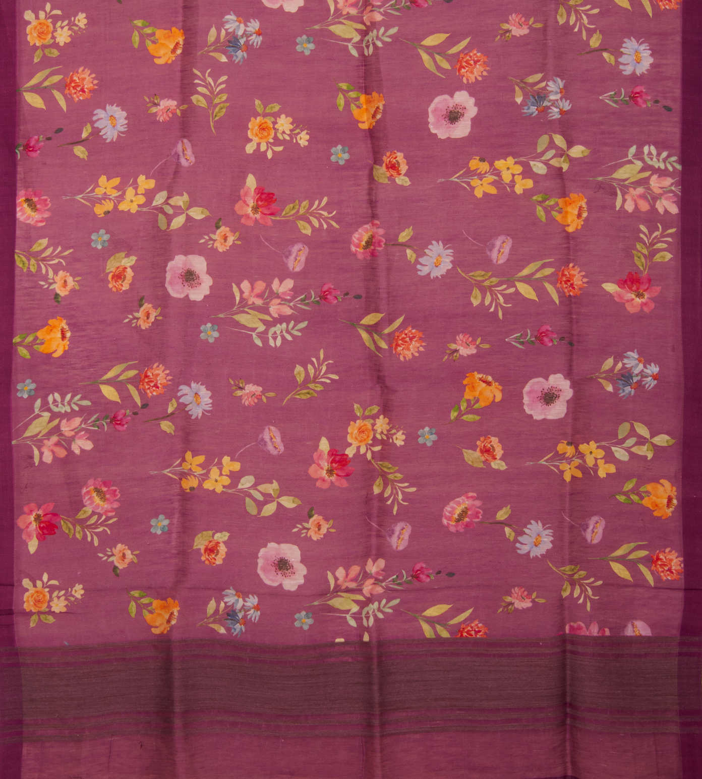 Deep Pink Linen Saree3
