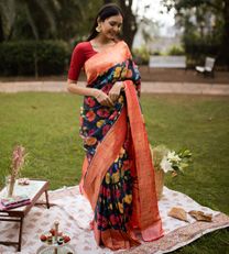 Deep Blue Paithani Silk Saree1