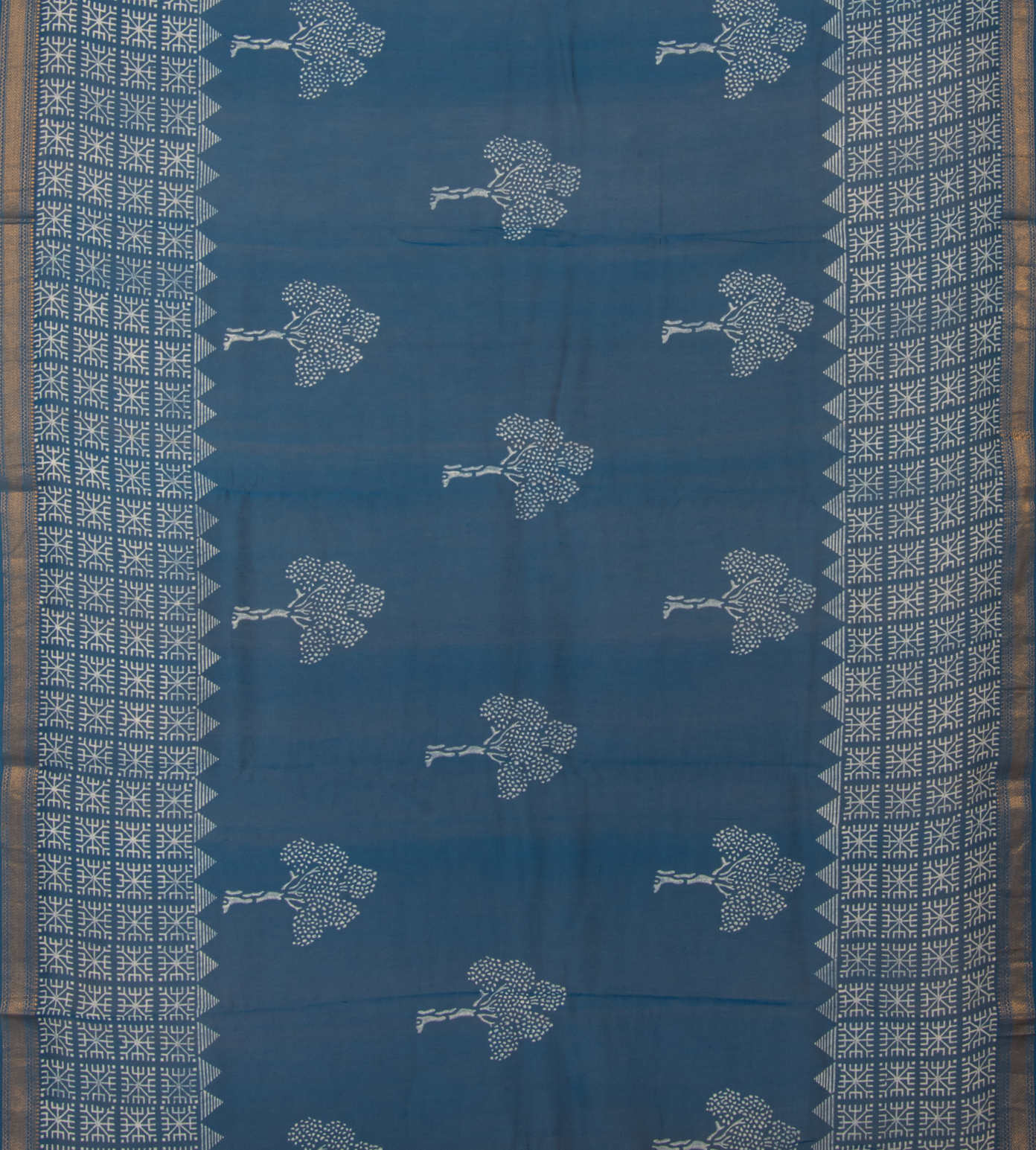 Prussian Blue Cotton Saree2