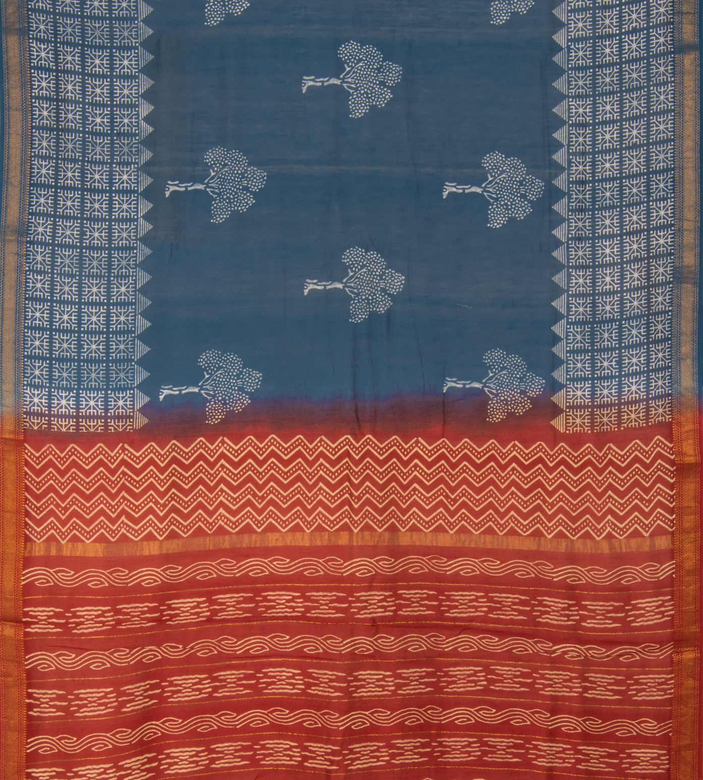 Prussian Blue Cotton Saree3
