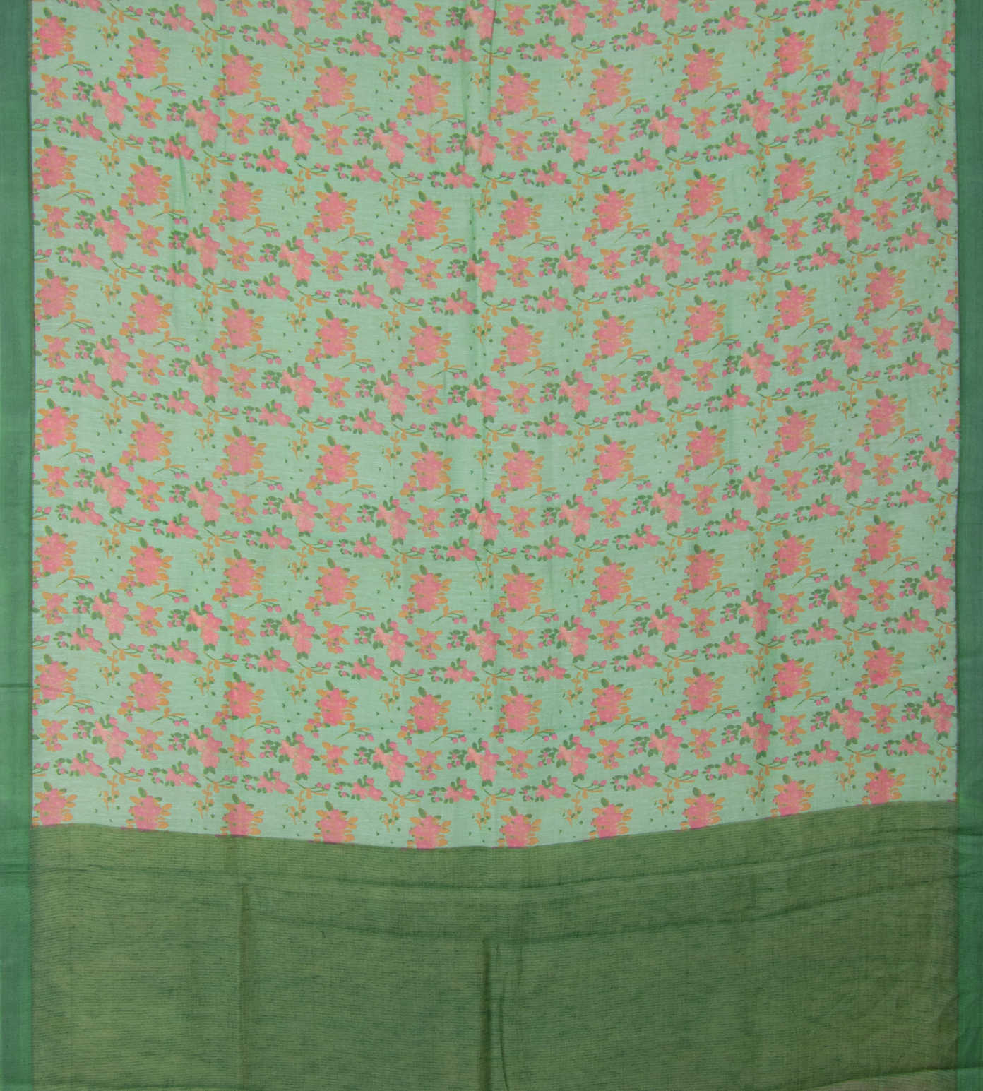 Green Linen Cotton Saree3