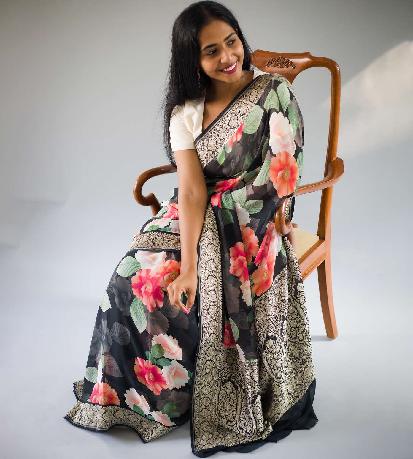 Black Banaras Georgette1