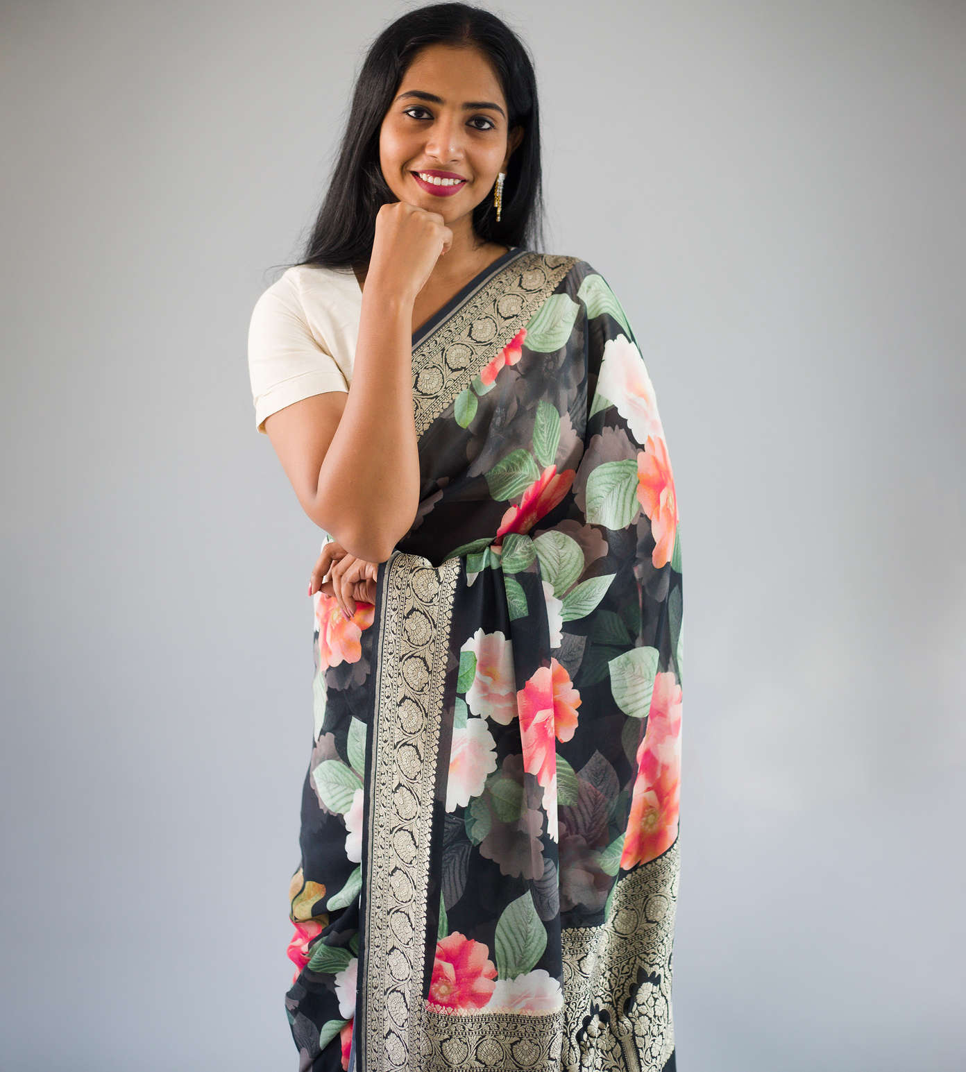 Black Banaras Georgette2