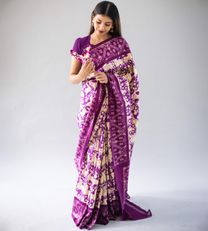 Purple Ikkat Silk Saree1