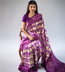 Purple Ikkat Silk Saree2