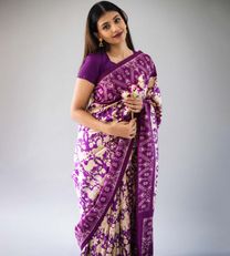 Purple Ikkat Silk Saree3