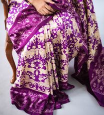 Purple Ikkat Silk Saree4