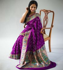 Purple Bandhani Saree1