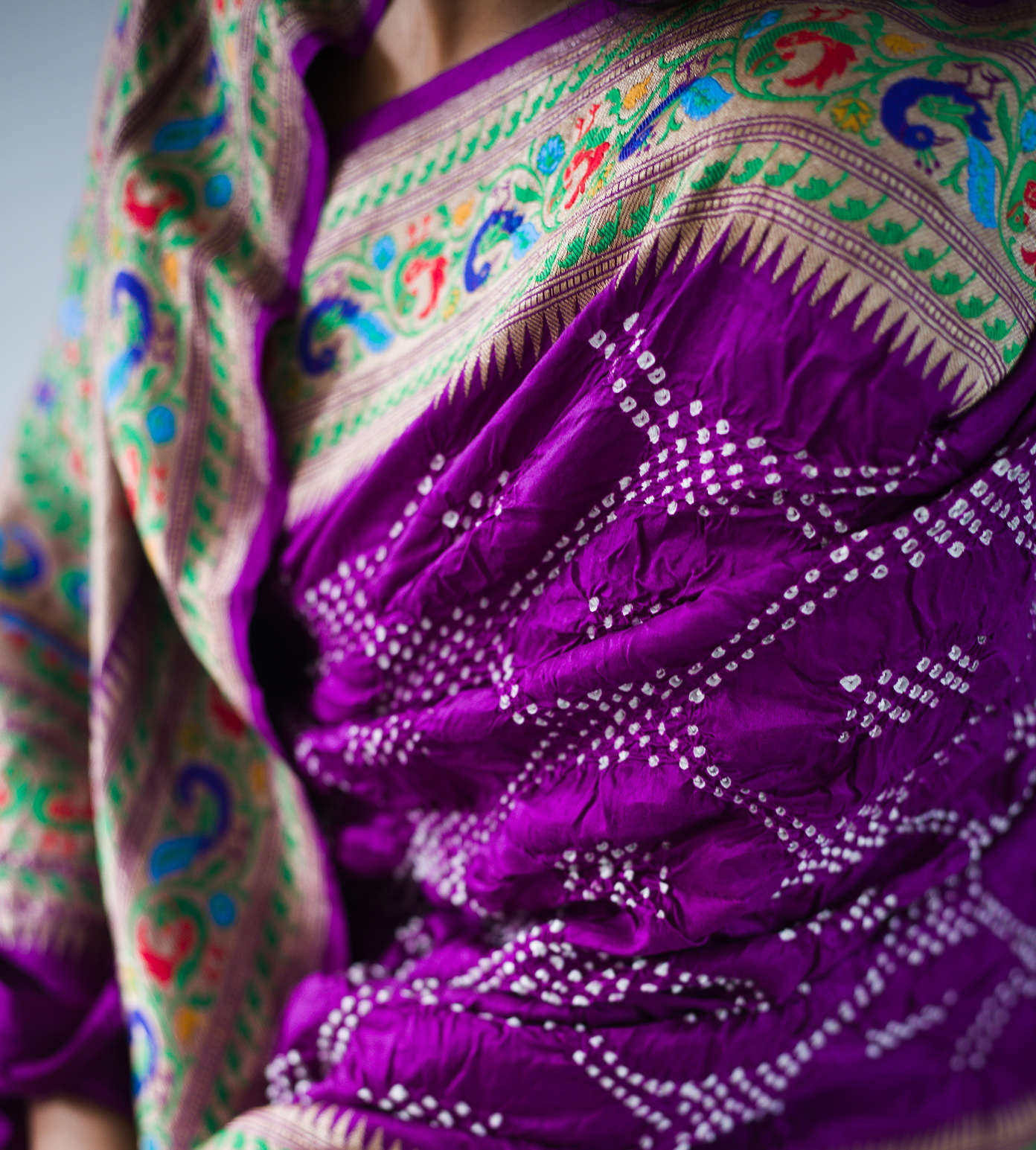 Purple Bandhani Saree3
