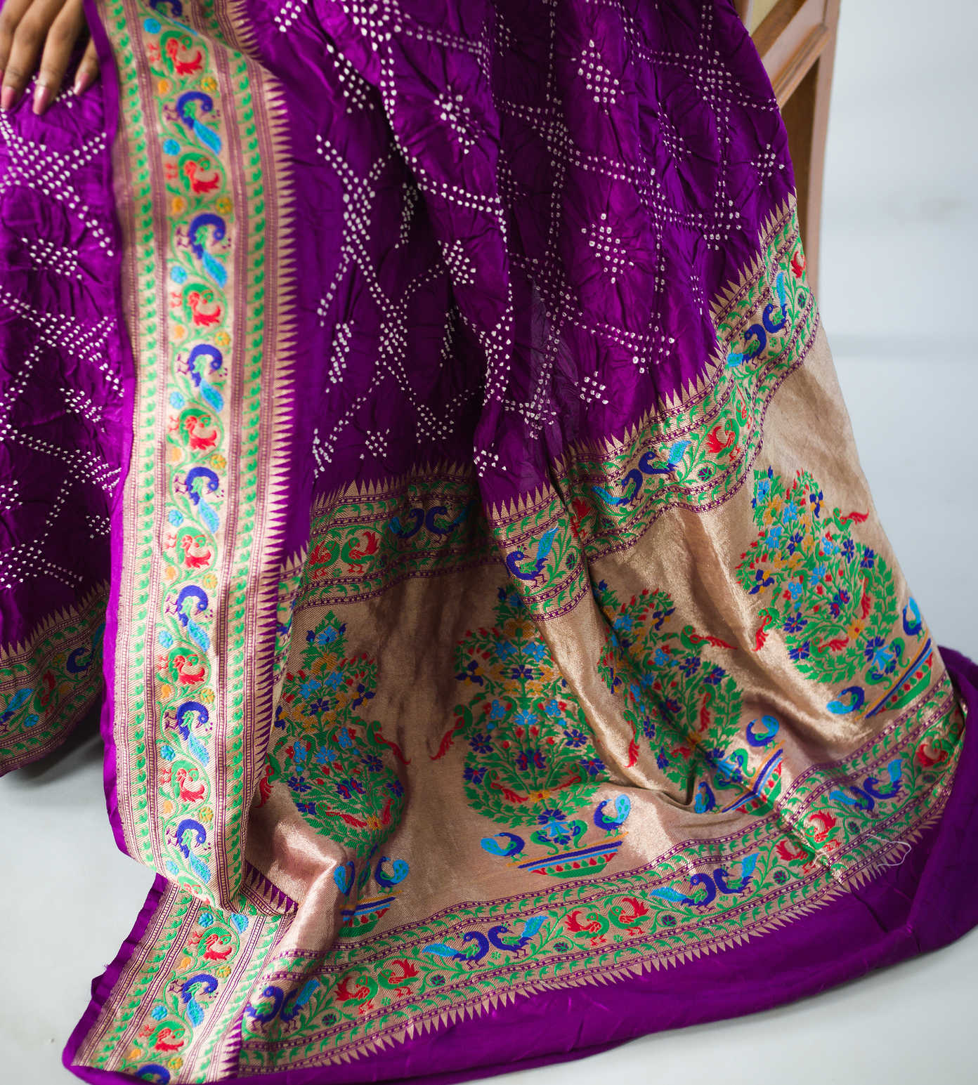 Purple Bandhani Saree4