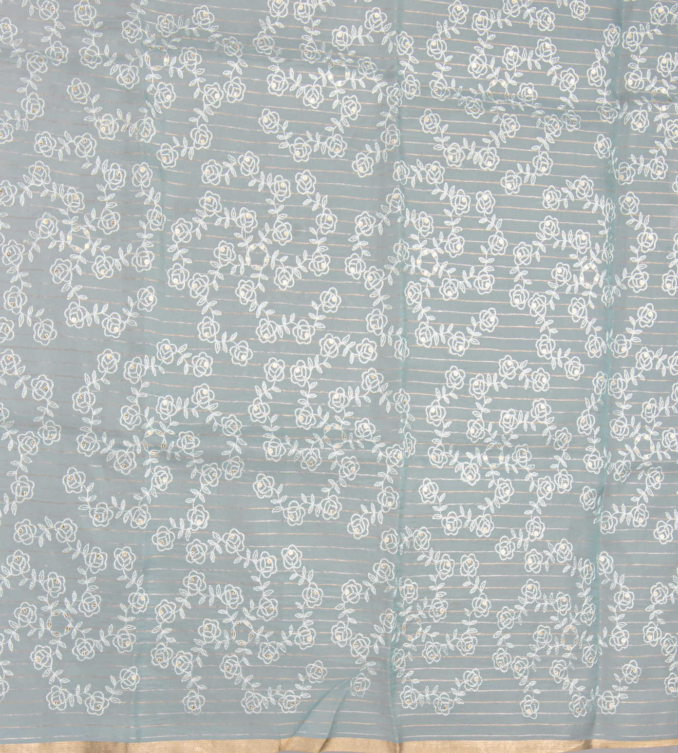 Turquoise Blue Organza Embroidery Salwar4