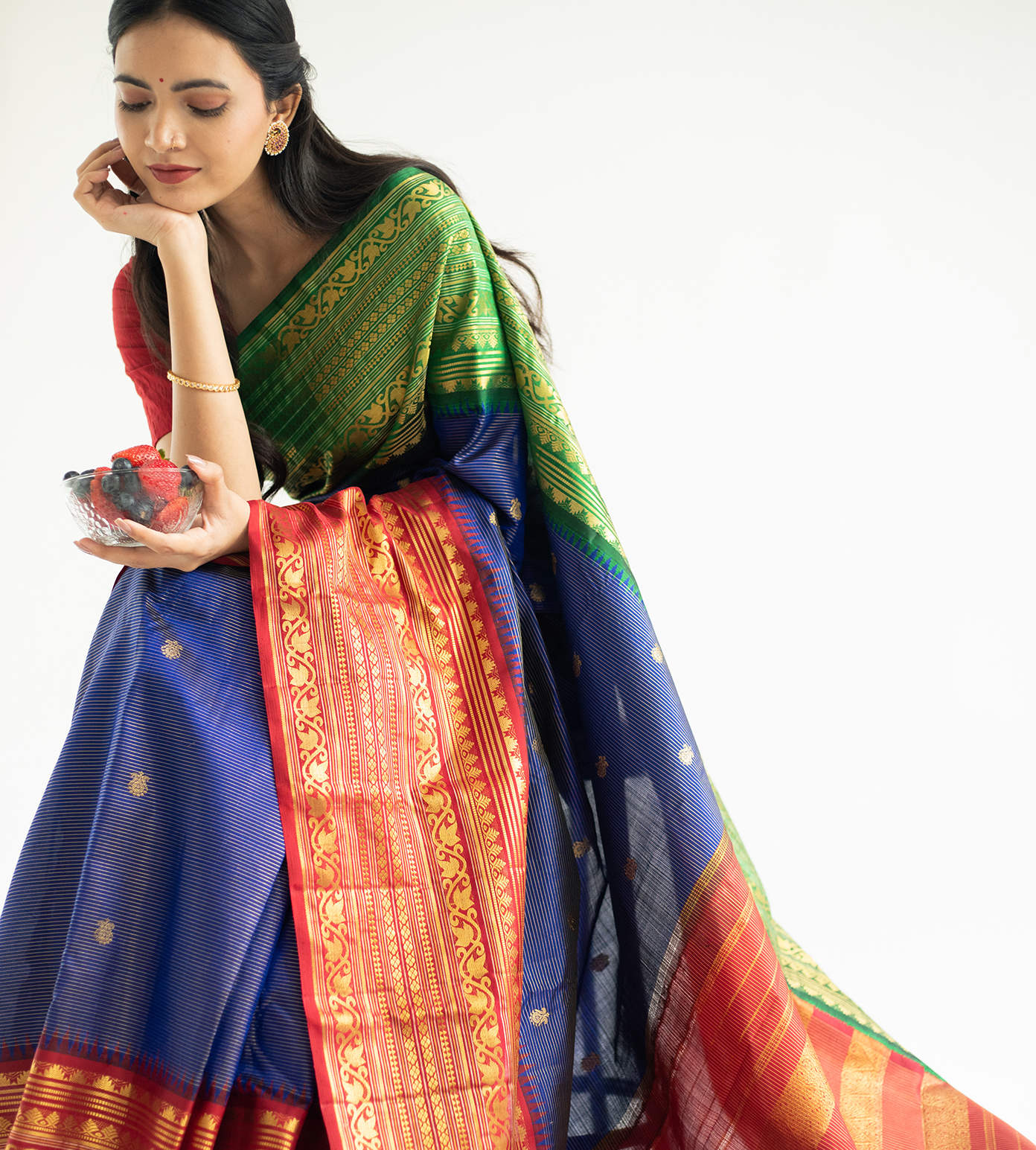 Blue Kanchipuram Silk Saree3