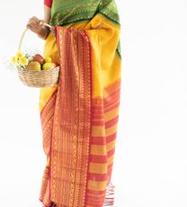 Yellow Kanchipuram Silk Saree4