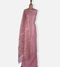 Lotus Pink Organza Embroidery Salwar1