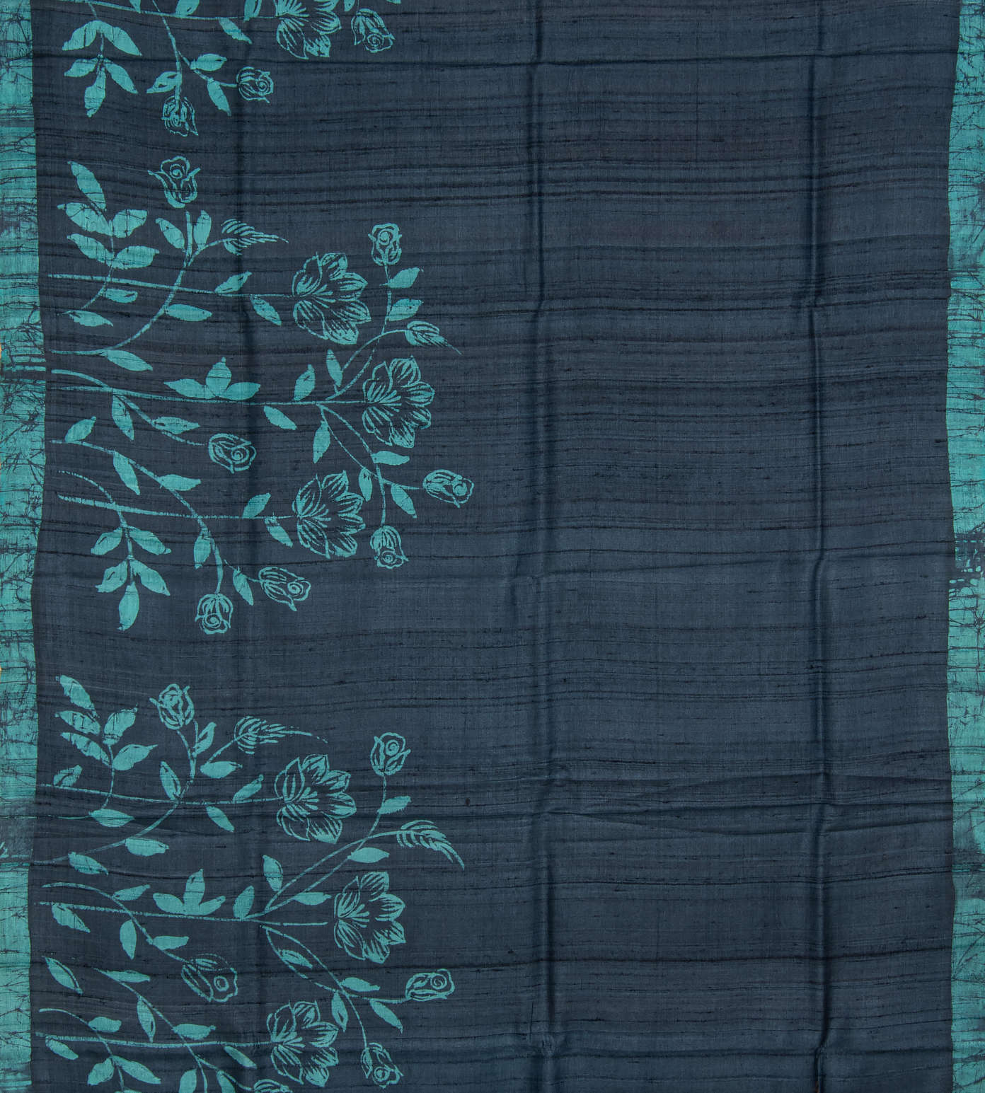 Blue Batik Tussar Saree2