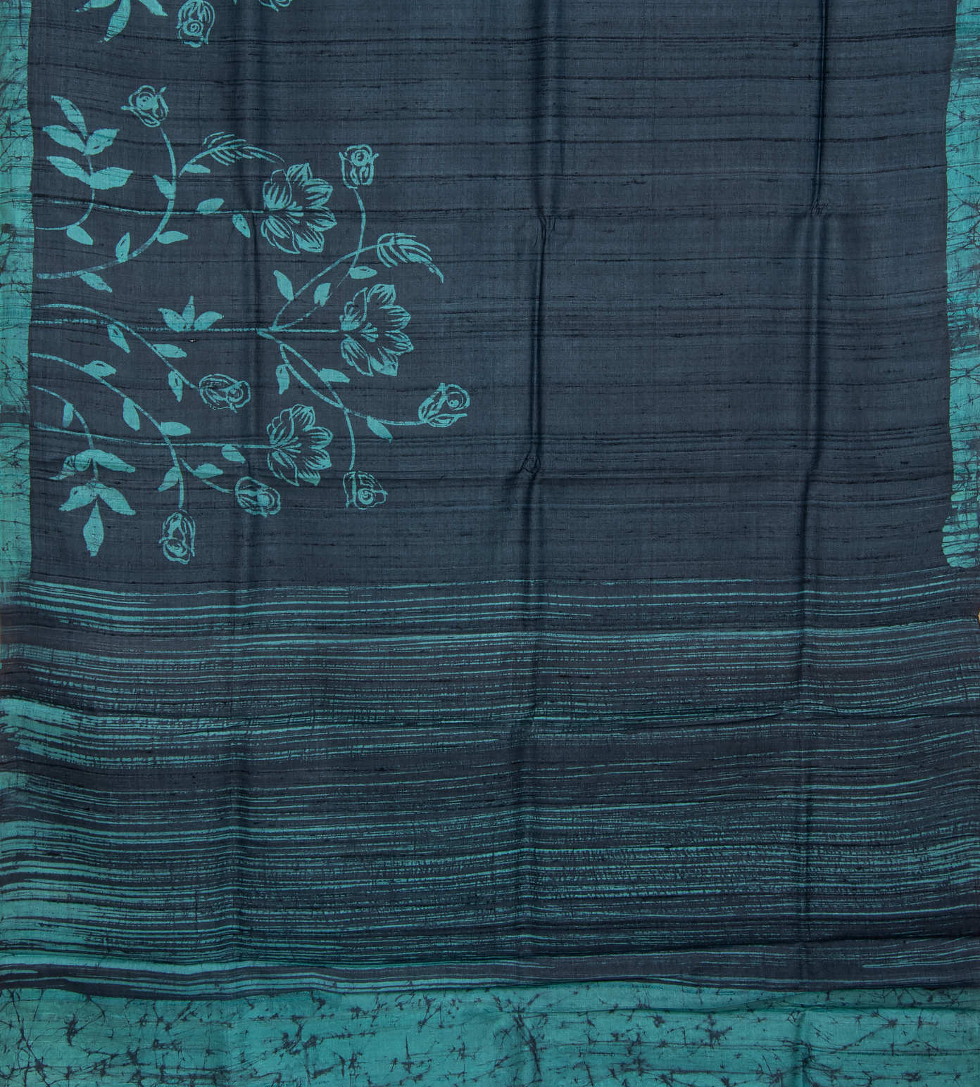 Blue Batik Tussar Saree3