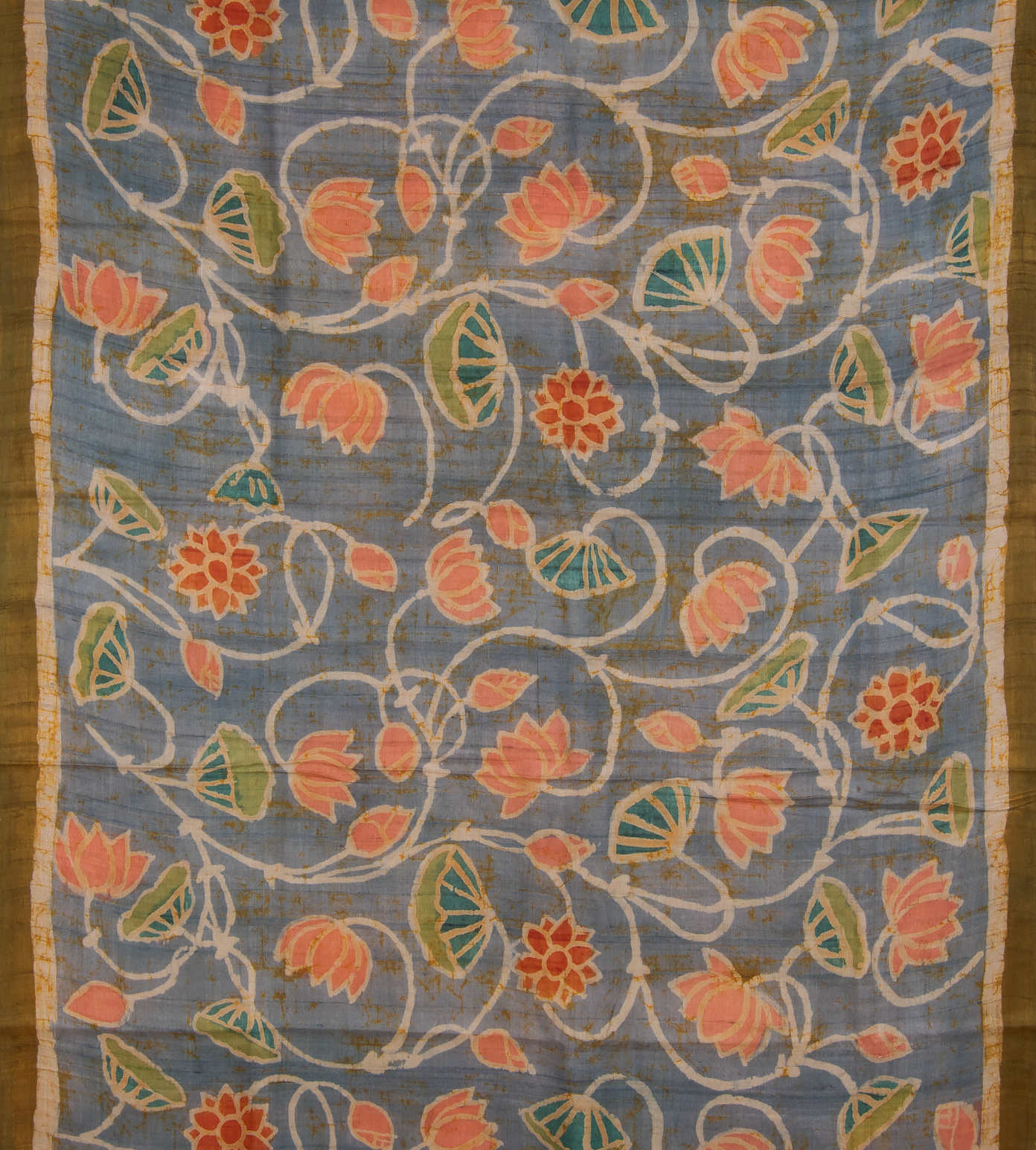 Blue Batik Tussar Saree2