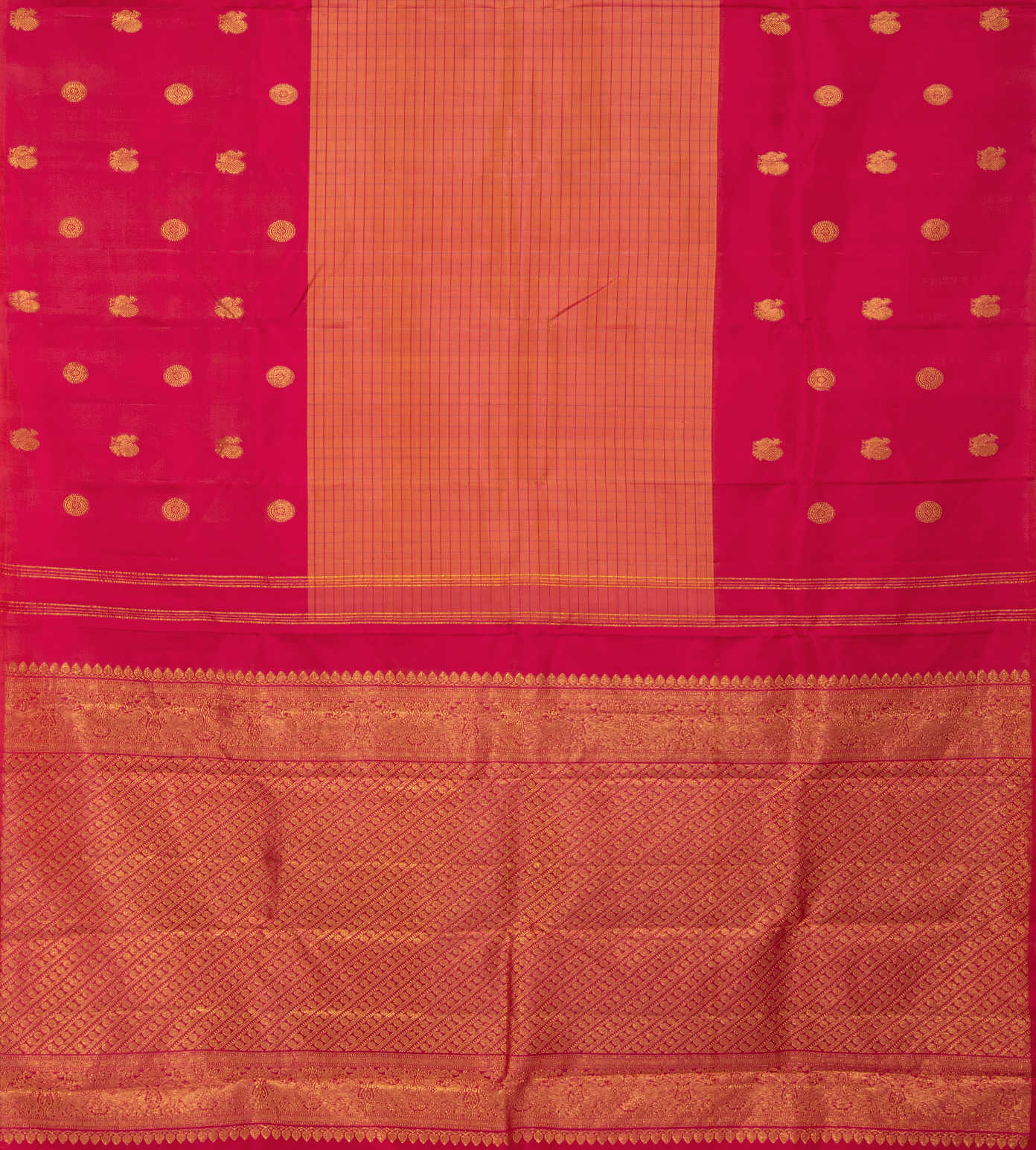 Peach Kanchipuram Silk Saree3