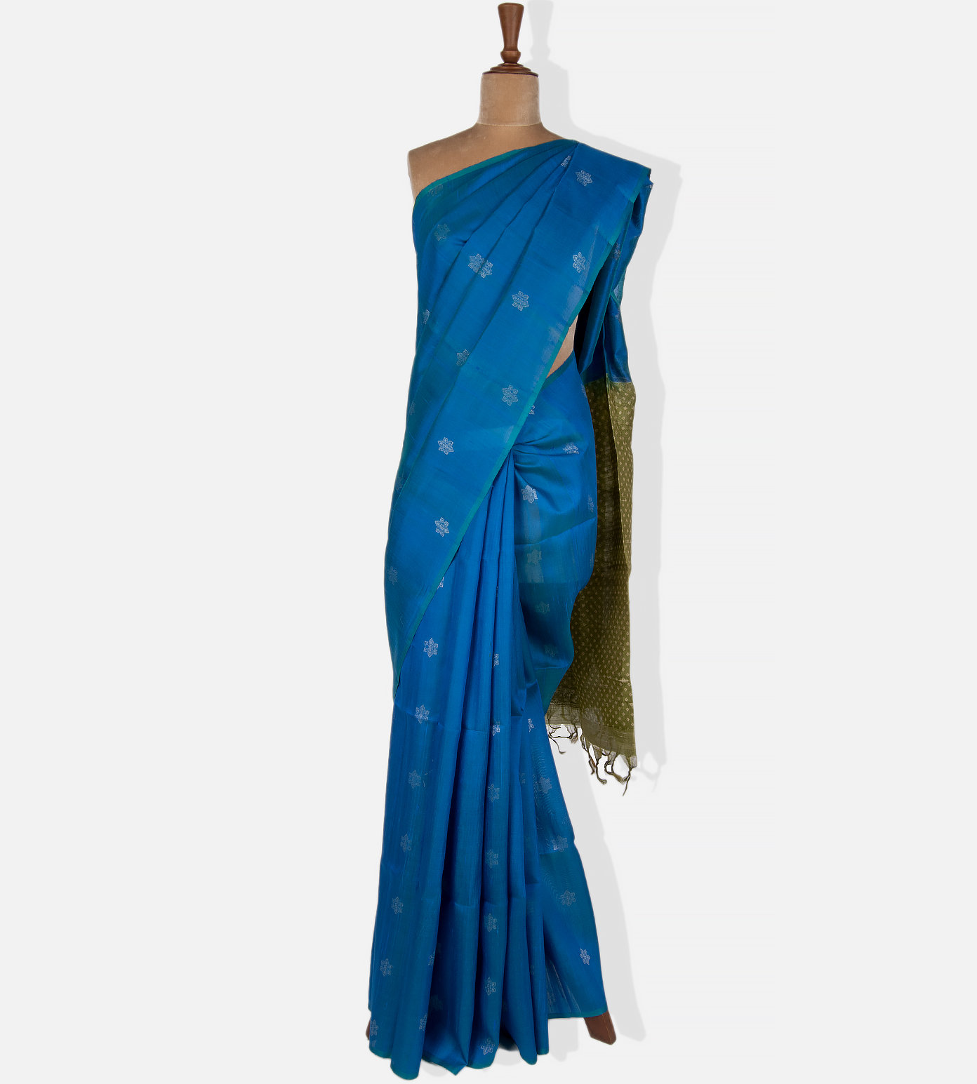 Cobalt Blue Raw Silk Saree