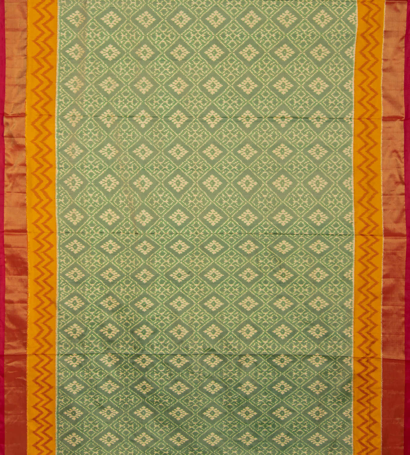 Green Ikkat Silk Saree2