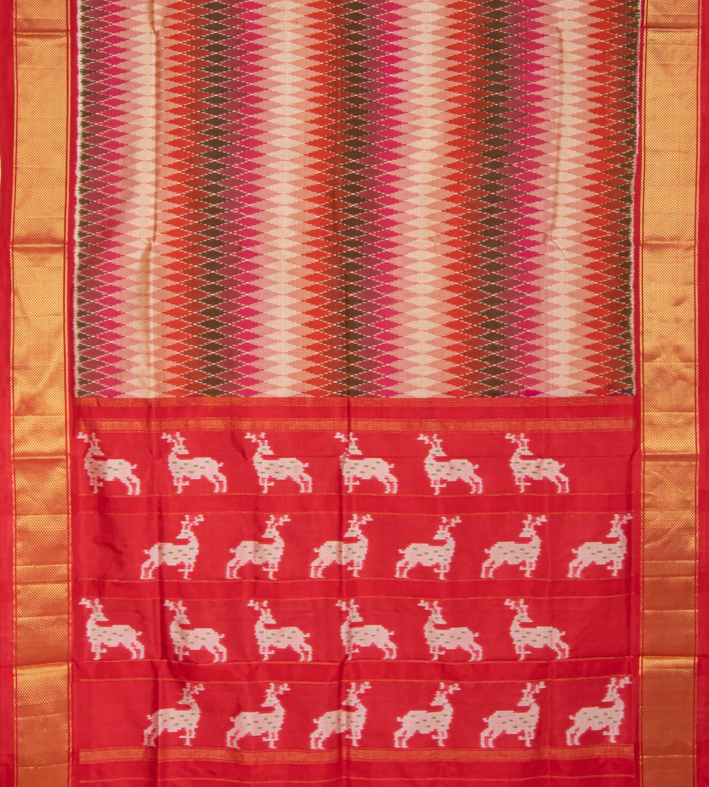 Multicolour Ikkat Silk Saree3