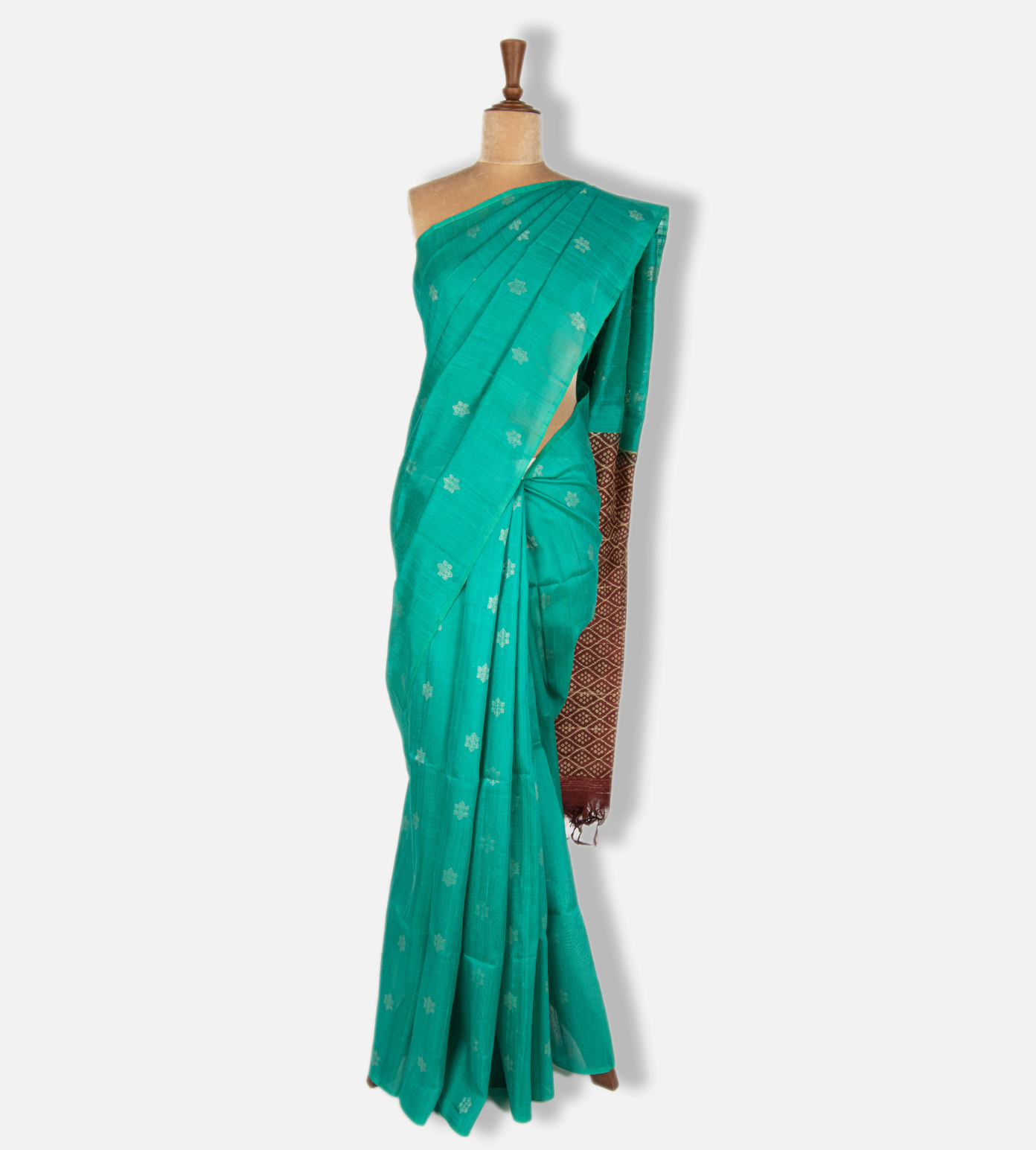 Sea Green Raw Silk Saree