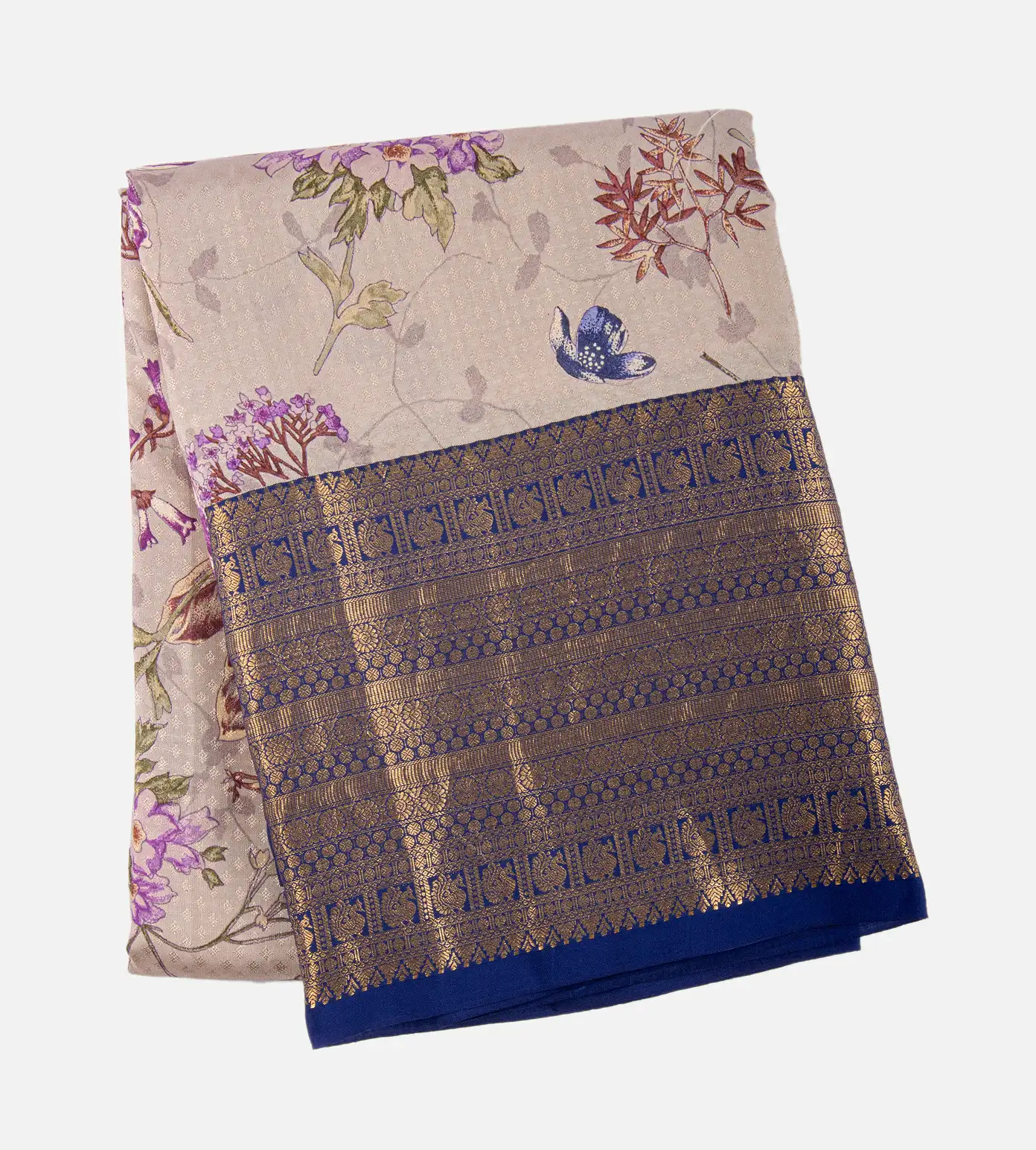 Creme Soft Silk Saree1