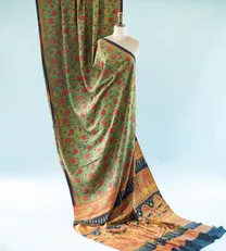Multicolour Duppiyan Silk With Ajrakh Saree1