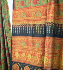 Multicolour Duppiyan Silk With Ajrakh Saree4