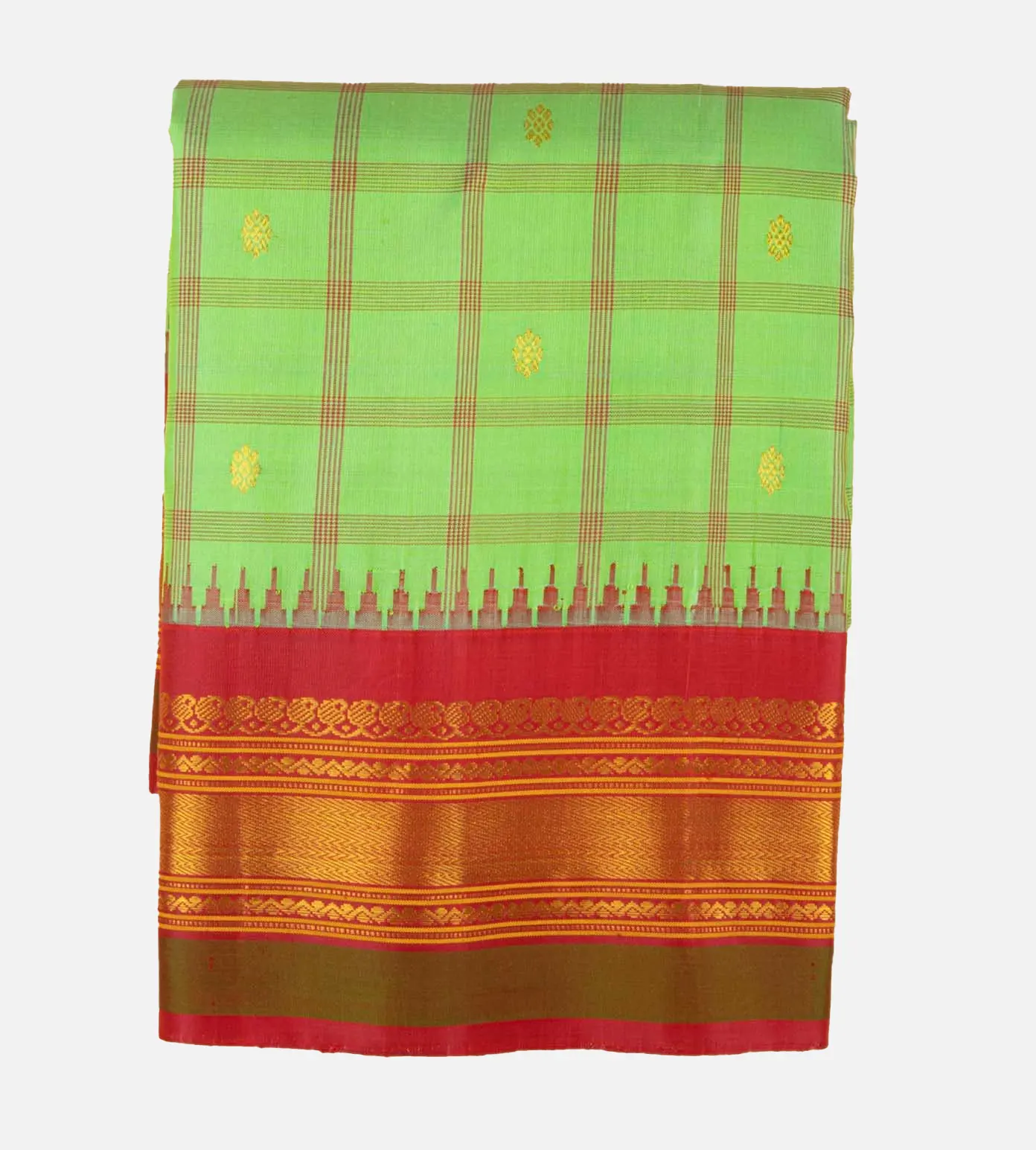 Light Green Gadwal Silk Saree1