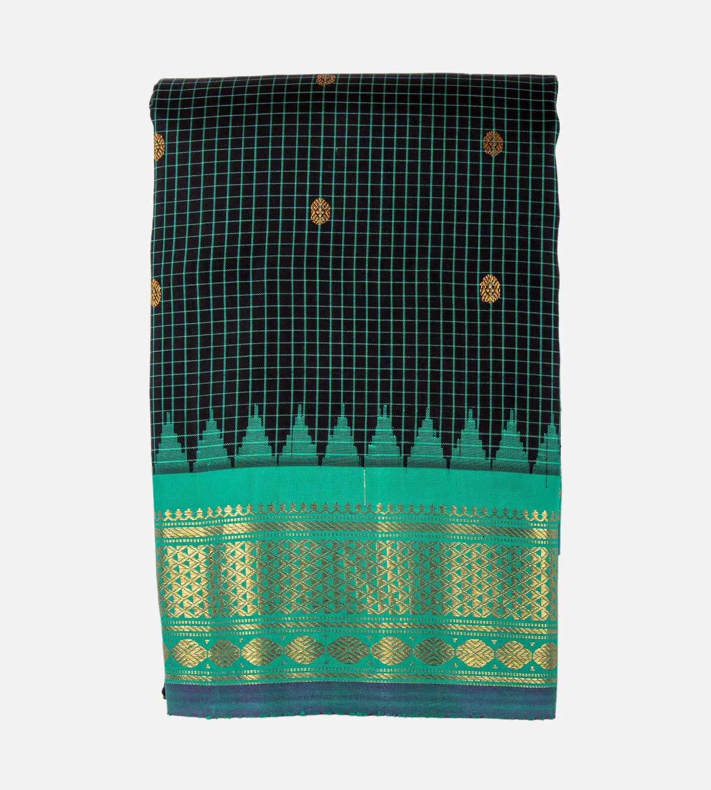 Black Gadwal Silk Saree1