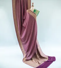Purple Banaras Crepe Saree1