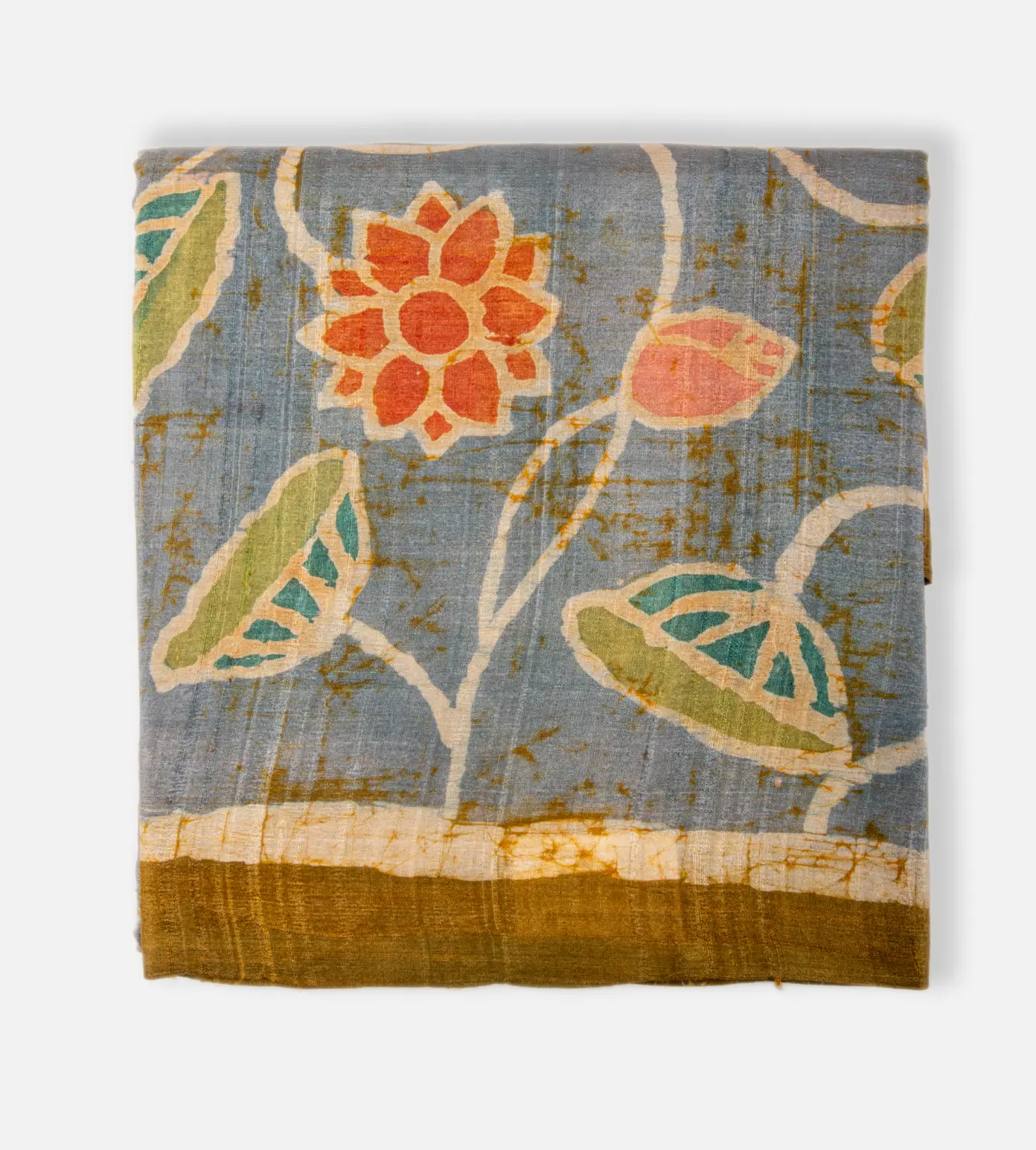 Blue Batik Tussar Saree1