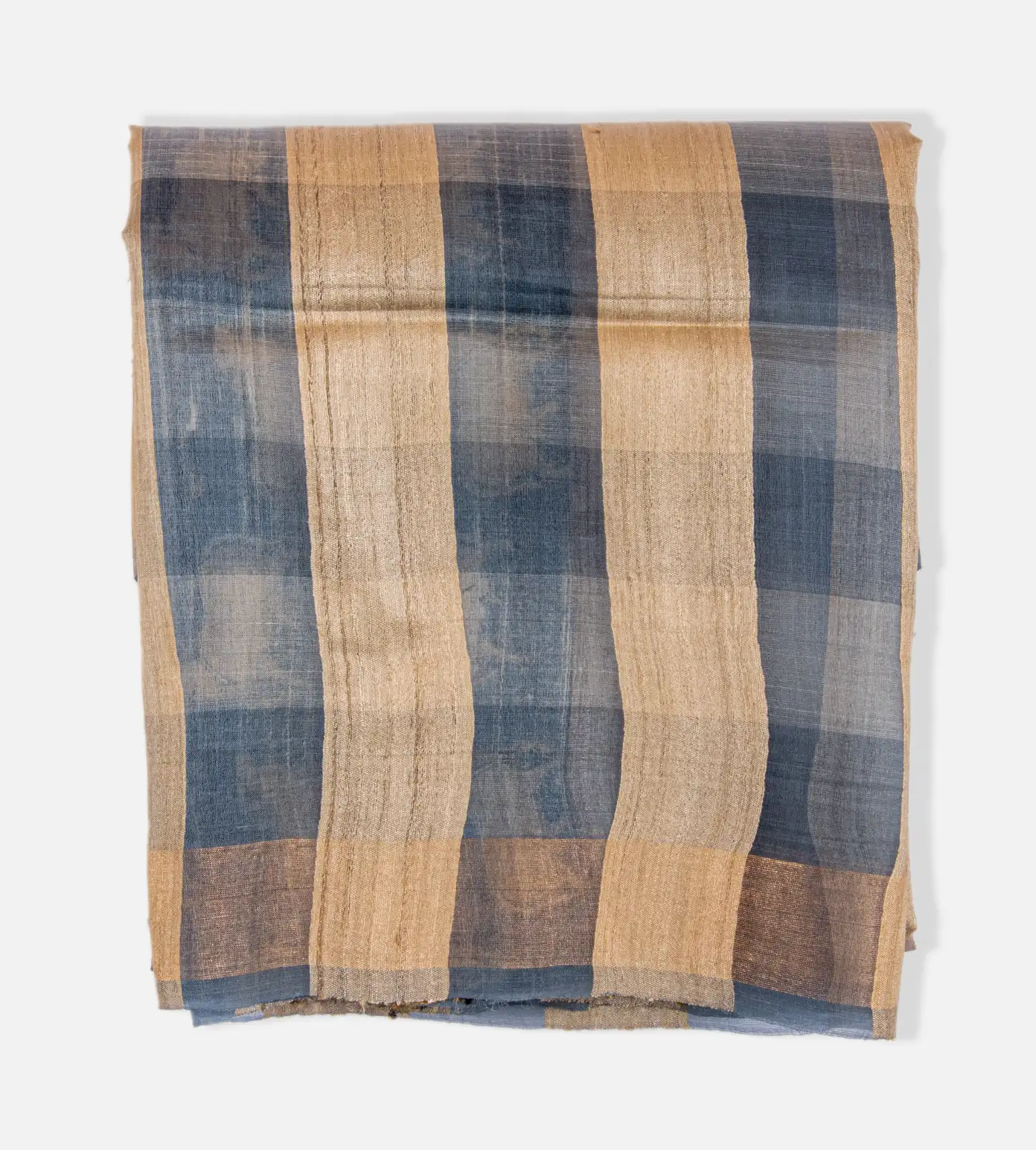 Blue And Creme Tussar Saree1