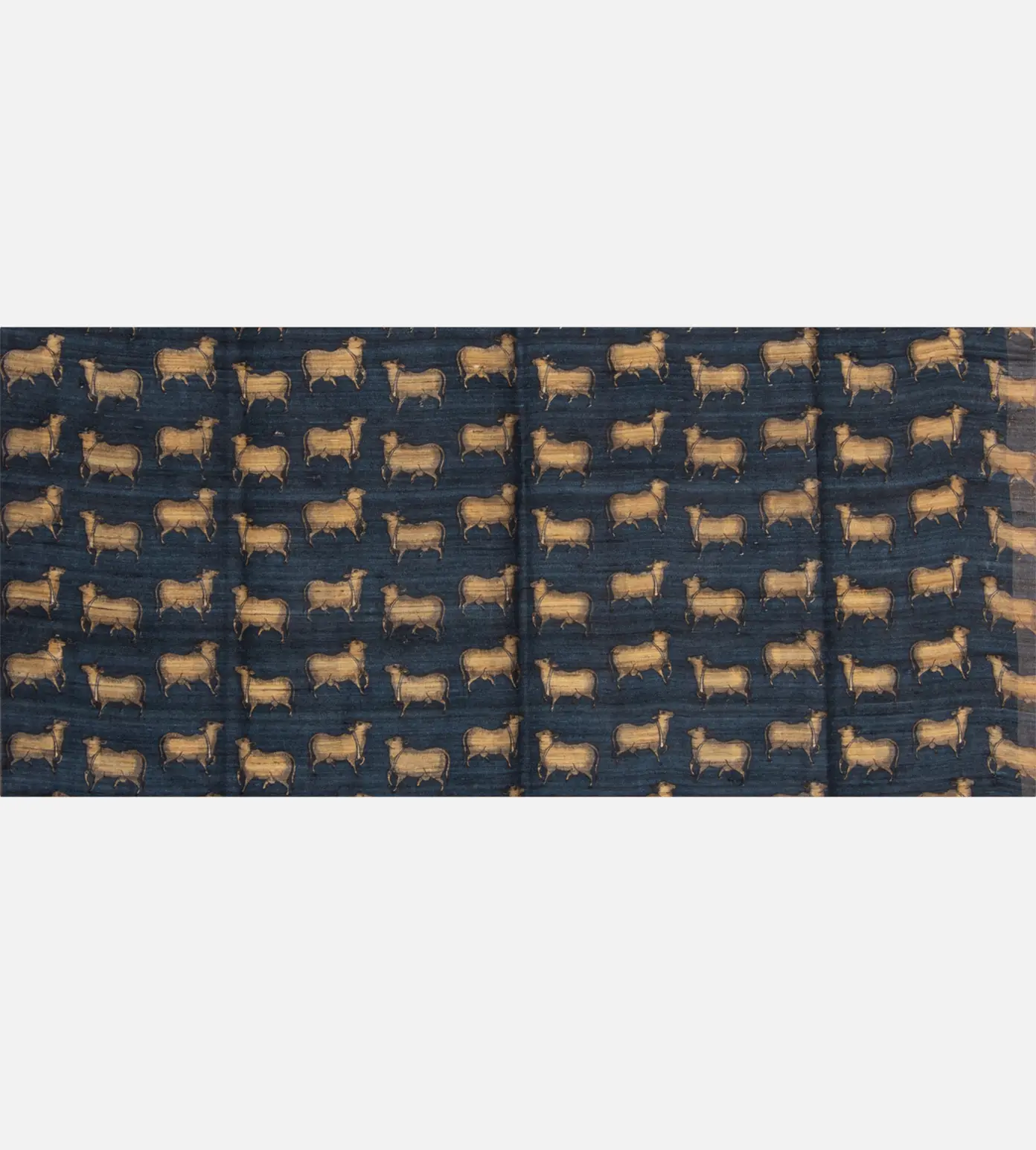 Blue And Creme Tussar Saree4