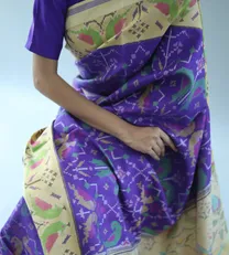 Purple Double Ikkat Saree2